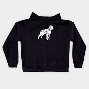 Boston terrier white Kids Hoodie